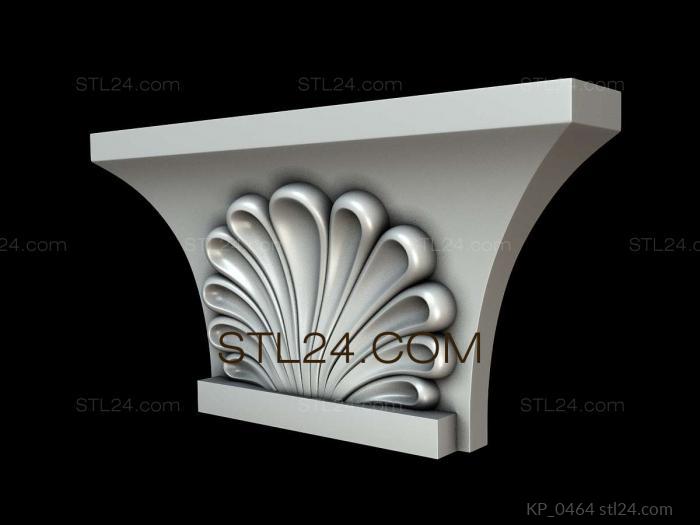Chapiters (Capital with fan-shaped petal relief, KP_0464) 3D models for cnc