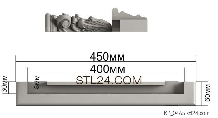 Chapiters (Capital with flower and symmetrical acanthuses, KP_0465) 3D models for cnc