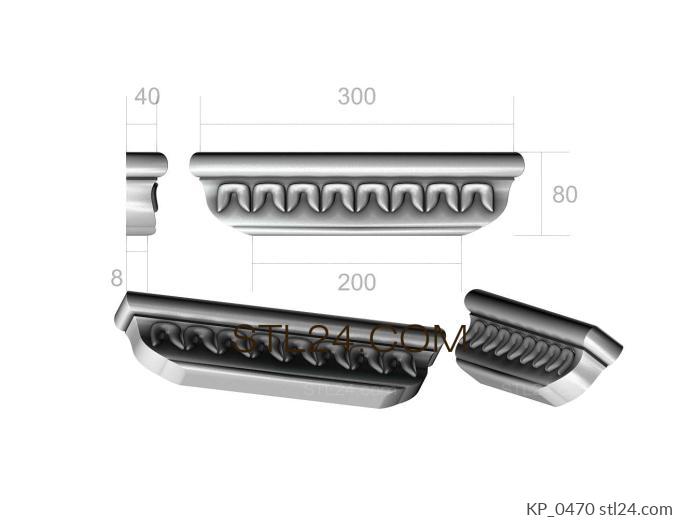 Chapiters (Classic cornice with petal fluting, KP_0470) 3D models for cnc