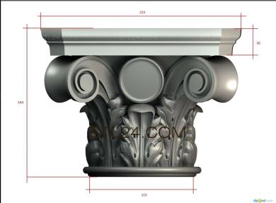 Капители (KP_0499) 3D модель для ЧПУ станка