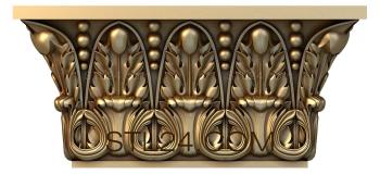 Chapiters Narrow capital with ordered acanthuses and woven scrolls 3d model