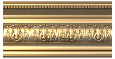 Cornice (Fans and beads, KRN_0039) 3D models for cnc