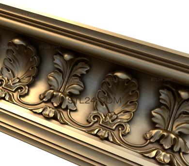 Cornice (Feathers and leaves, KRN_0124-9) 3D models for cnc