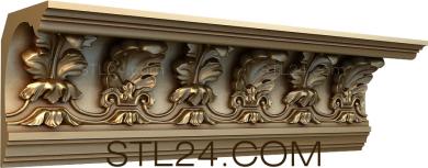Cornice (Feathers and leaves, KRN_0124-9) 3D models for cnc