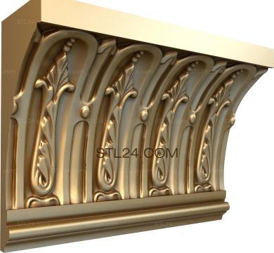 Cornice (Twisted holly, KRN_0141-9) 3D models for cnc