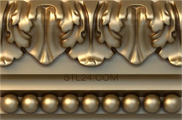 Cornice (Coriander and pearls, KRN_0267-9) 3D models for cnc
