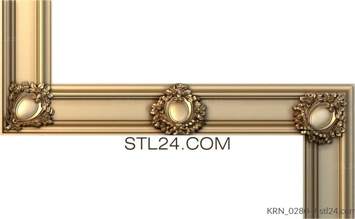 Cornice (Locket with roses, KRN_0280-9) 3D models for cnc