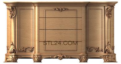 Chests of drawers (Acanthus leaves, KMD_0017) 3D models for cnc
