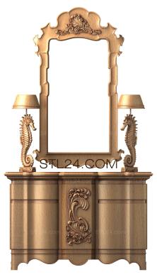 Chests of drawers (Seahorses, KMD_0058) 3D models for cnc