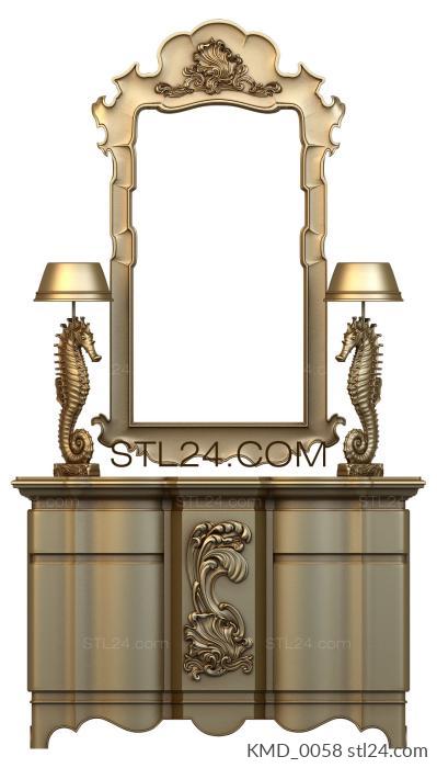 Chests of drawers (Seahorses, KMD_0058) 3D models for cnc