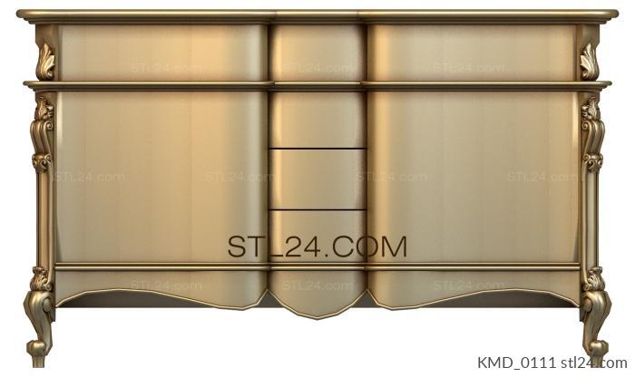 Chests of drawers (Curved facades, KMD_0111) 3D models for cnc
