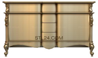 Chests of drawers (Curved facades-1, KMD_0115) 3D models for cnc