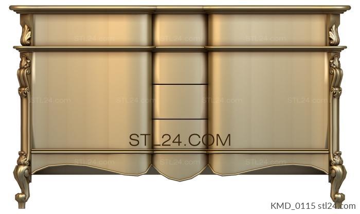 Комоды (Изогнутые фасады-1, KMD_0115) 3D модель для ЧПУ станка