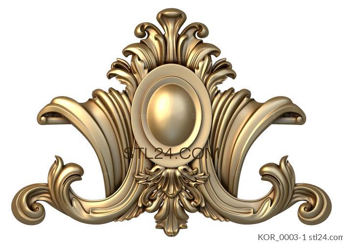 Короны (Медальон-1, KOR_0003-1) 3D модель для ЧПУ станка