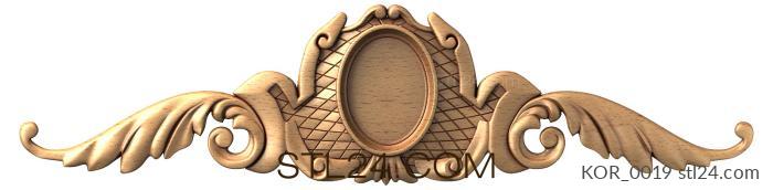 Короны (Строгий медальон, KOR_0019) 3D модель для ЧПУ станка