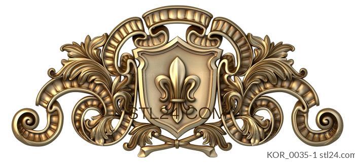Crown (Coat of arms with lily-1, KOR_0035-1) 3D models for cnc