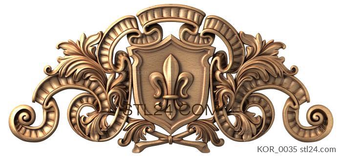 Crown (Coat of arms with lily, KOR_0035) 3D models for cnc