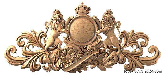 Короны (Львы и корона, KOR_0053) 3D модель для ЧПУ станка