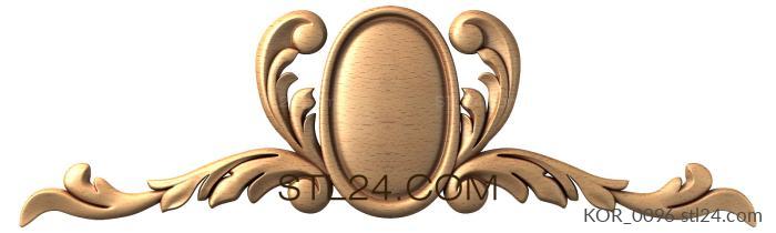 Короны (Зеркальный медальон, KOR_0096) 3D модель для ЧПУ станка