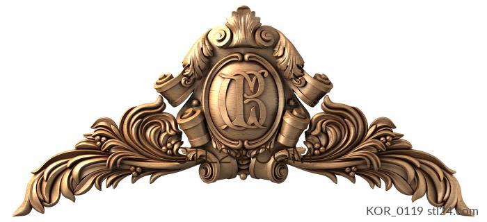 Crown (Coat of arms and plumes, KOR_0119) 3D models for cnc