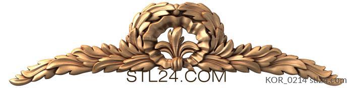 Crown (Laurel ribbon, KOR_0214) 3D models for cnc