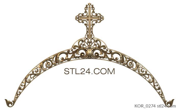 Короны (Резной крест, KOR_0274) 3D модель для ЧПУ станка