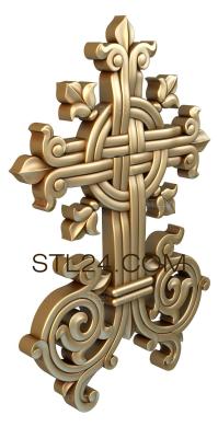 Кресты и распятия (крест с декором, 3d stl модель, KRS_0080) 3D модель для ЧПУ станка