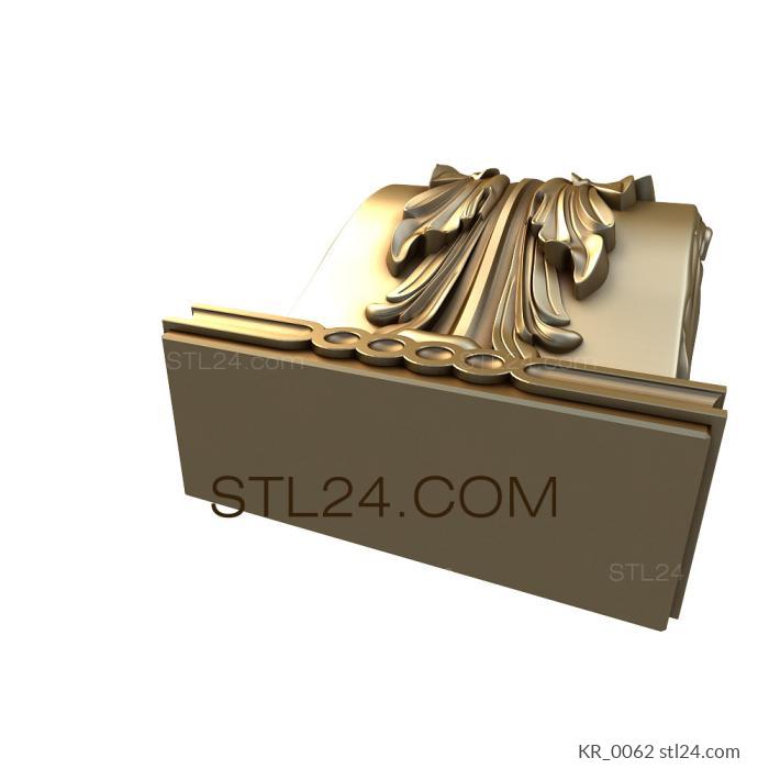 Corbels (Decorative console with acanthus ornament and base in the form of round inserts, KR_0062) 3D models for cnc