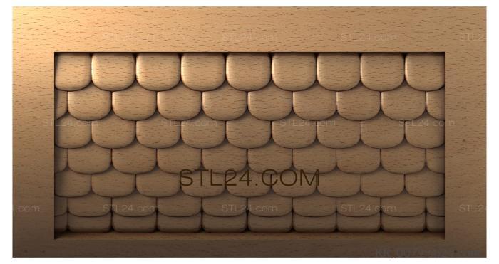 Corbels (Decorative insert with a scaly pattern in the frame, KR_0079) 3D models for cnc