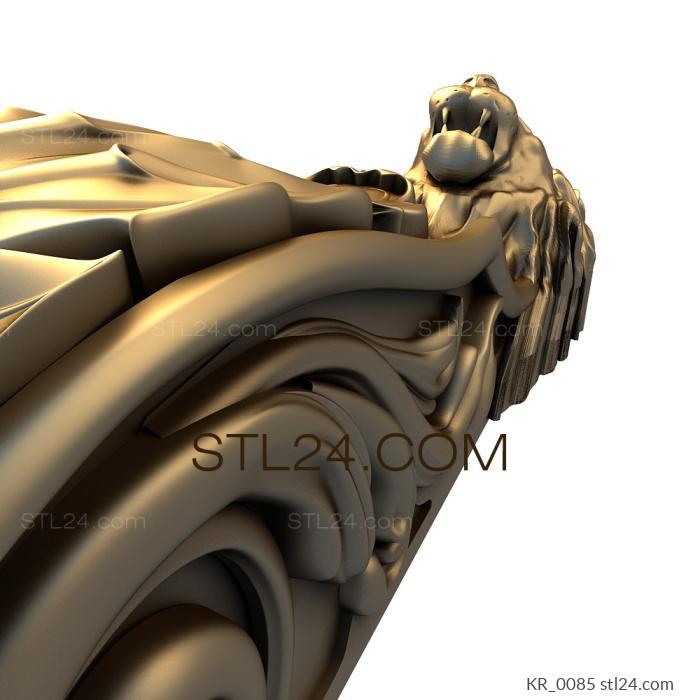 Corbels (Decorative bracket with lion head and acanthus leaves, KR_0085) 3D models for cnc