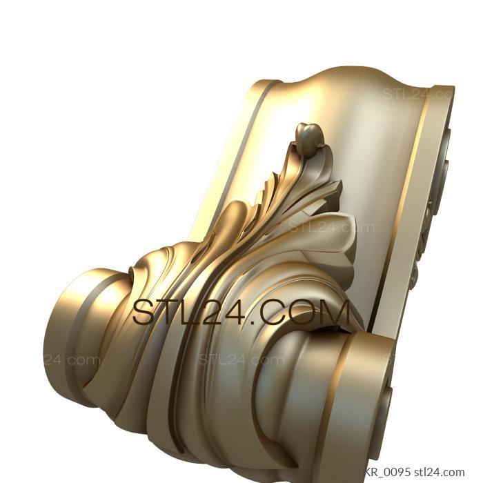 Corbels (Furniture console with smooth body and acanthus motif, KR_0095) 3D models for cnc