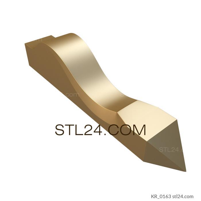 Corbels (Minimalist furniture bracket with wavy silhouette, KR_0163) 3D models for cnc