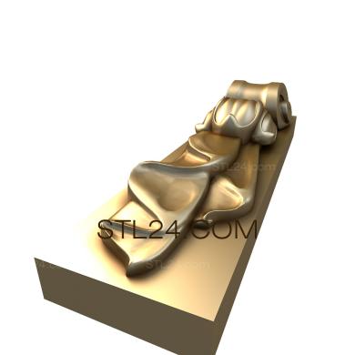 Кронштейны (Вертикальный элемент с драпировкой в стиле классицизма, KR_0330) 3D модель для ЧПУ станка