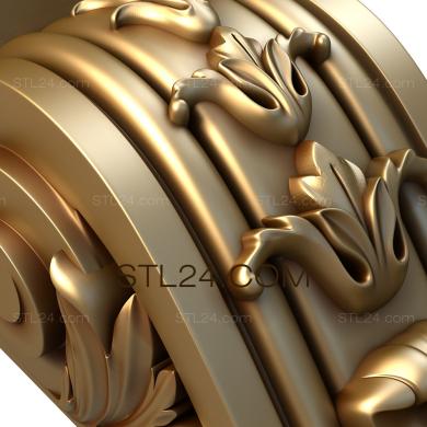 Кронштейны (Кронштейн с тюльпанами и акантовыми листьями, KR_0364) 3D модель для ЧПУ станка