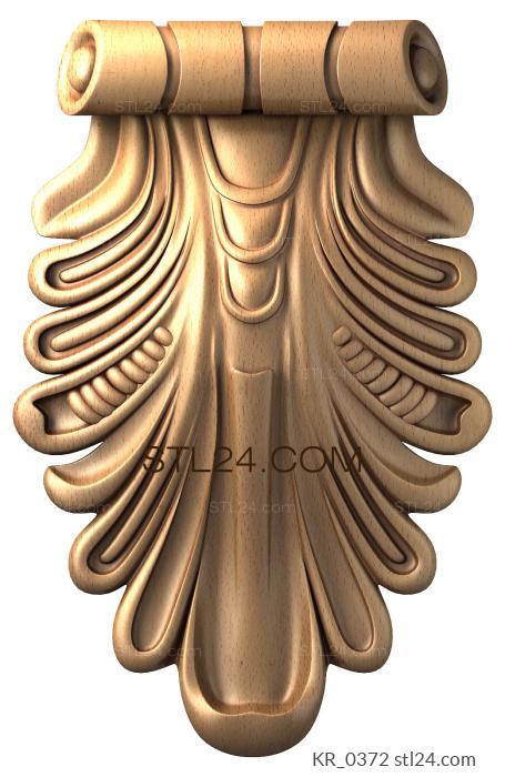 Corbels (Fan-shaped and fluted decor, KR_0372) 3D models for cnc