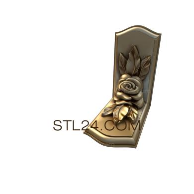 Corbels (Carved bracket with rose and leaves, KR_0379) 3D models for cnc