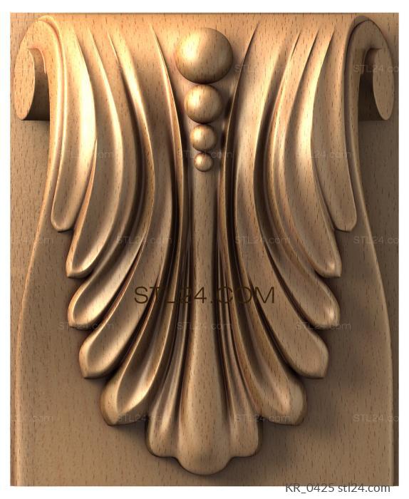 Corbels (Bracket with smooth wave and teardrop elements, KR_0425) 3D models for cnc