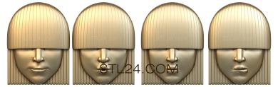 Mask (MS_0077) 3D models for cnc