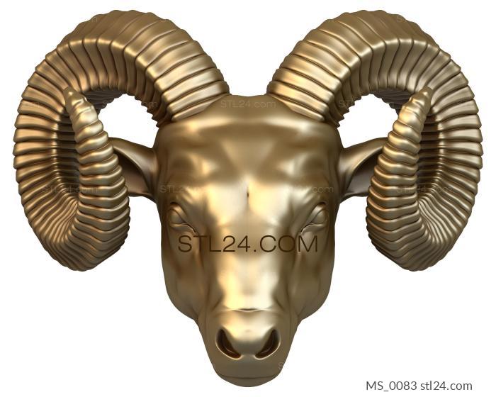 Mask (MS_0083) 3D models for cnc