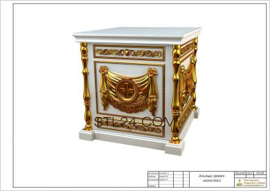 Мебель церковная (MBC_0015) 3D модель для ЧПУ станка