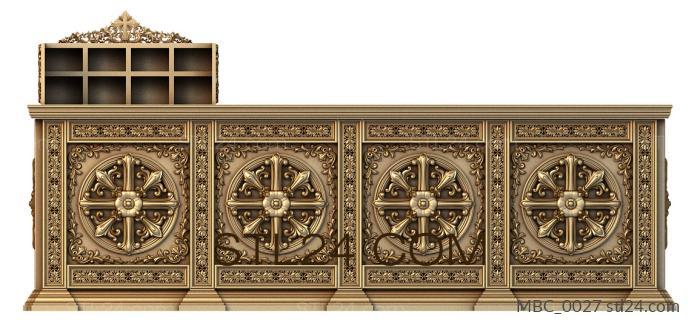 Мебель церковная (MBC_0027) 3D модель для ЧПУ станка