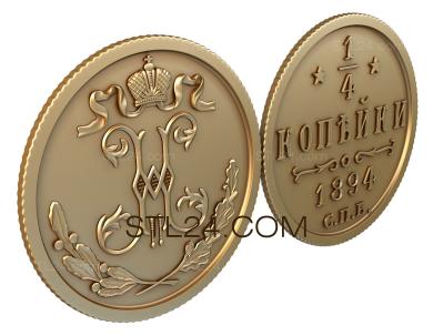Медали (медаль монета, 3d stl модель, MD_0022) 3D модель для ЧПУ станка