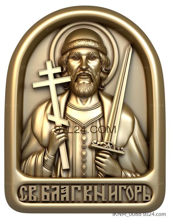 Mini-icon (Holy Blessed Prince Igor, IKNM_0088) 3D models for cnc