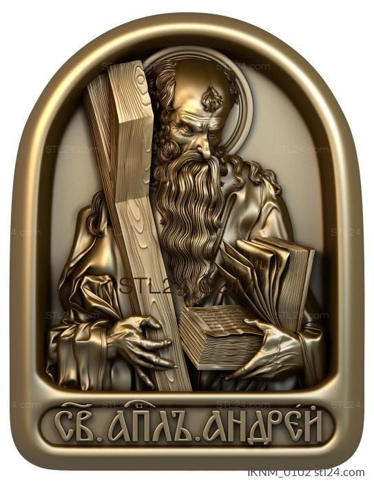 Мини-иконы (Святой Апостол Андрей Первозванный, IKNM_0102) 3D модель для ЧПУ станка