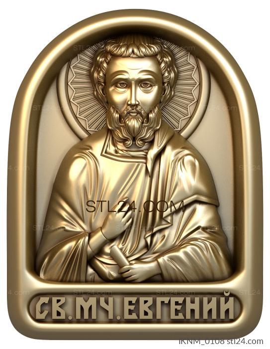Мини-иконы (Святой Мученик Евгений, IKNM_0108) 3D модель для ЧПУ станка