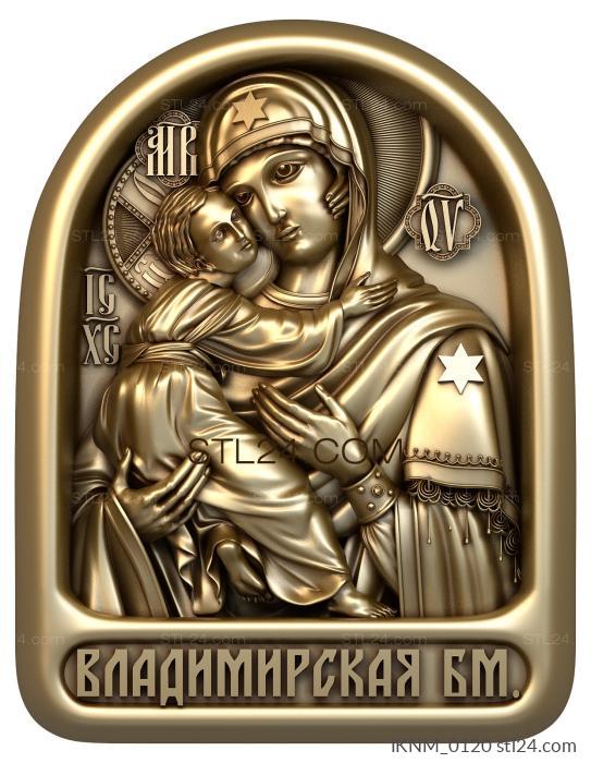 Мини-иконы (Владимирская Икона Божией Матери, IKNM_0120) 3D модель для ЧПУ станка
