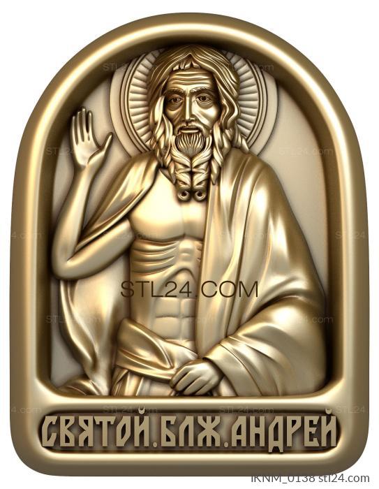 Мини-иконы (Святой Блаженный Андрей, IKNM_0138) 3D модель для ЧПУ станка