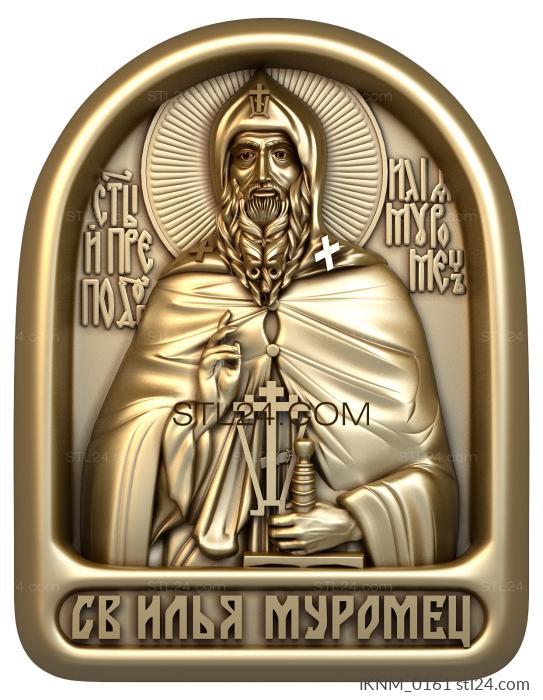 Мини-иконы (Святой Илья Муромец, IKNM_0161) 3D модель для ЧПУ станка