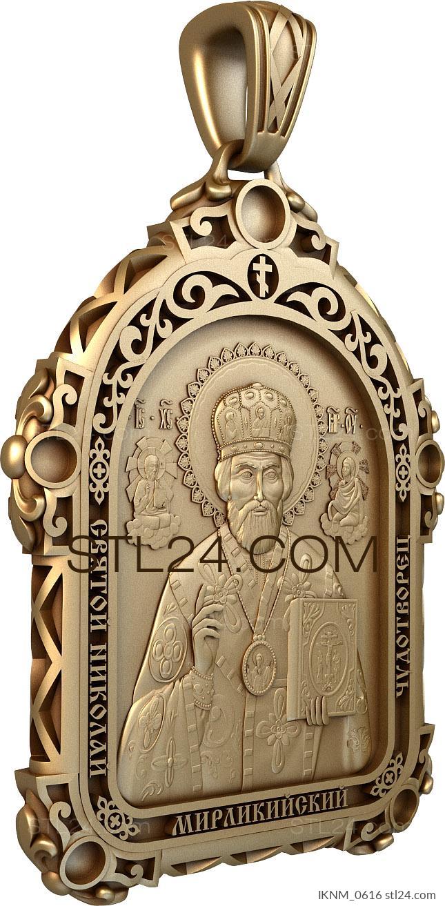 Mini-icon (Saint Nicholas of Myrlikian Wonderworker, IKNM_0616) 3D models for cnc