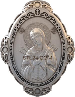 Mini-icon (Seven-shot Icon of the Mother of God, IKNM_0617) 3D models for cnc
